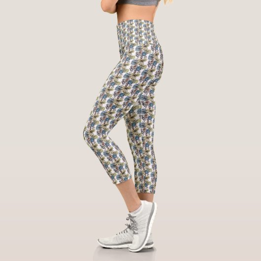 Daisy Doodle in Tinte und Wasserfarbe Capri Leggings (Links)