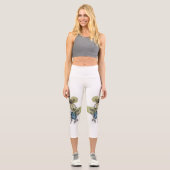 Daisy Doodle in Tinte und Wasserfarbe Capri Leggings (Vorderseite)