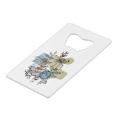 Daisy Doodle in Tinte und Wasserfarbe Geldbeutel Flaschenöffner (Vorderseite Schrägansicht)