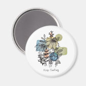 Daisy Doodle in Tinte und Wasserfarbe Magnet (Vorderseite/Rückseite)