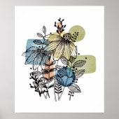 Daisy Doodle in Tinte und Wasserfarbe Poster (Vorne)