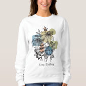Daisy Doodle in Tinte und Wasserfarbe Sweatshirt (Vorderseite)