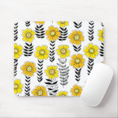 Daisy Doodles in Gelb und Schwarz Mousepad (Mit Mouse)