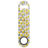Daisy Doodles in Gelb und Schwarz Speed Flaschenöffner (Rückseite)