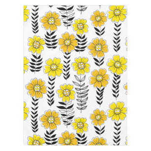 Daisy Doodles in Gelb und Schwarz Tischdecke