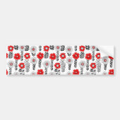 Daisy Doodles in rot und schwarz Autoaufkleber (Vorne)