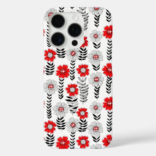 Daisy Doodles in rot und schwarz Case-Mate iPhone Hülle (Rückseite)