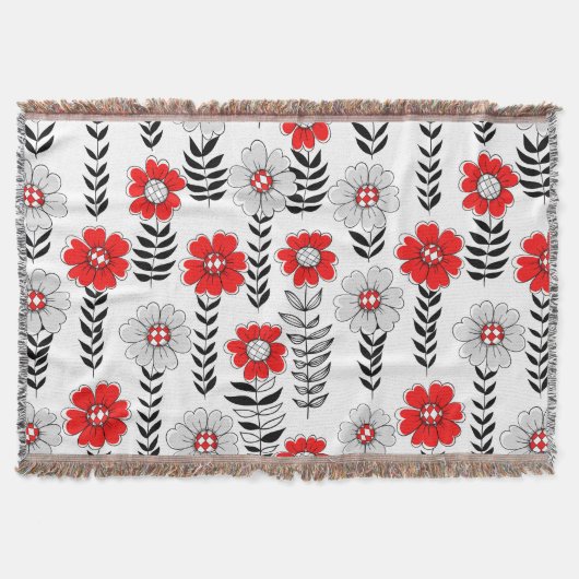 Daisy Doodles in rot und schwarz Decke (Vorderseite)