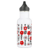 Daisy Doodles in rot und schwarz Edelstahlflasche (Rechts)
