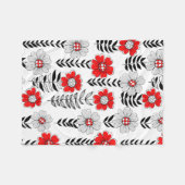 Daisy Doodles in rot und schwarz Fleecedecke (Vorderseite (Horizontal))