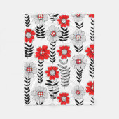 Daisy Doodles in rot und schwarz Fleecedecke (Vorderseite)
