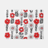 Daisy Doodles in rot und schwarz Fußmatte (Vorderseite)