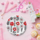 Daisy Doodles in rot und schwarz Pappteller (Party)