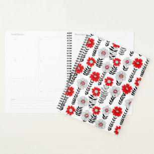 Daisy Doodles in rot und schwarz Planer