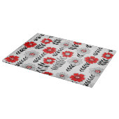 Daisy Doodles in rot und schwarz Schneidebrett (Ecke)