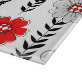 Daisy Doodles in rot und schwarz Schneidebrett (Ecke)