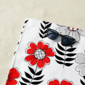 Daisy Doodles in rot und schwarz Strandtuch (Beispiel)