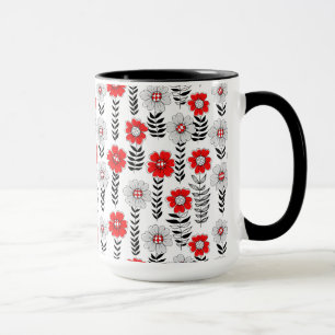 Daisy Doodles in rot und schwarz Tasse