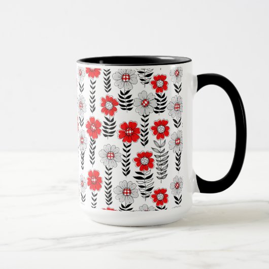 Daisy Doodles in rot und schwarz Tasse (Rechts)