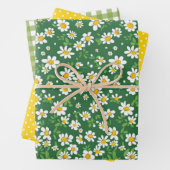 Daisy, Dots, grüne Gingham-Papierblätter Geschenkpapier Set (Beispiel)