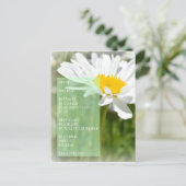 Daisy Dream Gedicht Inspiration Postkarte (Stehend Vorderseite)