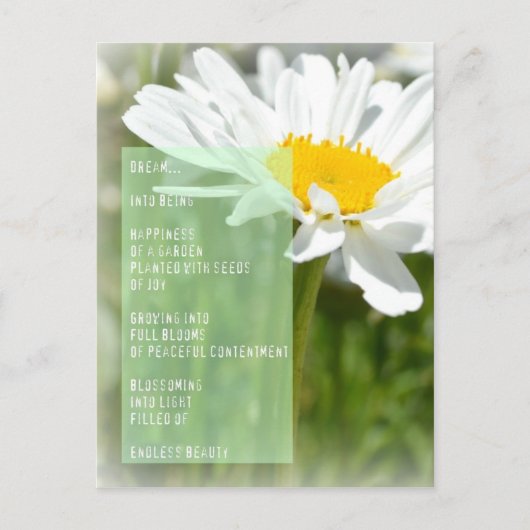 Daisy Dream Gedicht Inspiration Postkarte (Vorderseite)