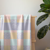 Daisy Dream Pastel Patchwork Sherpadecke