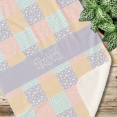 Daisy Dream Pastel Patchwork Sherpadecke