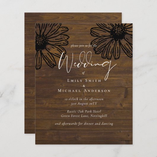 Daisy Dreams Elegantes Skriptbudget Hochzeit (Vorne/Hinten)