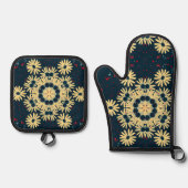 Daisy Dreams Mandala Ofenhandschuh & Topflappen-Set (Vorderseite)