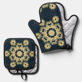Daisy Dreams Mandala Ofenhandschuh & Topflappen-Set (Vorderseite/Rückseite)