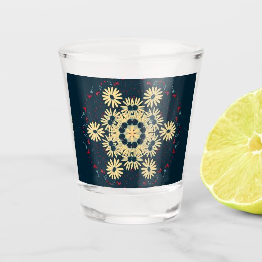 Daisy Dreams Mandala Schnapsglas (Vorderseite)
