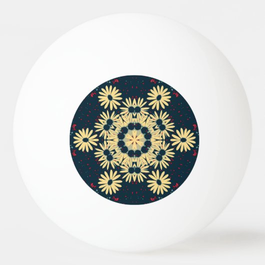 Daisy Dreams Mandala Tischtennisball (Vorderseite)