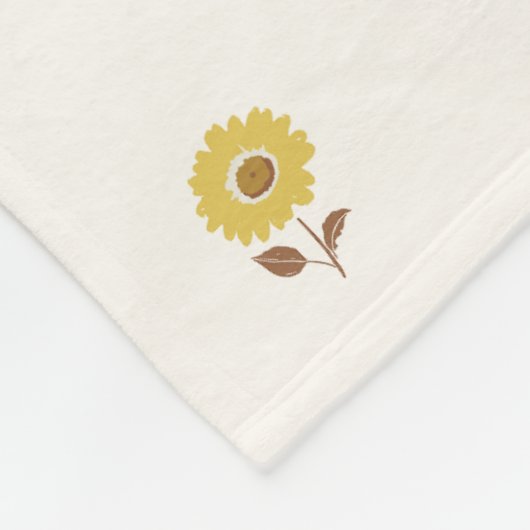 Daisy Dreams Yellow Brown Fleecedecke (Ecke)