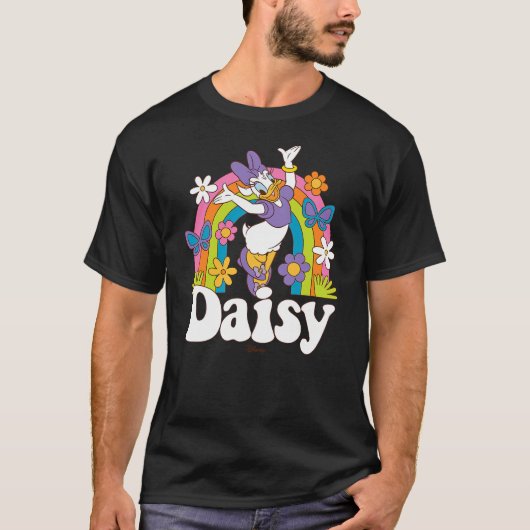 Daisy Duck - Spring Rainbow Flowers Butterflies T-Shirt (Vorderseite)