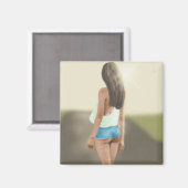 DAISY DUKES GIRL ART MAGNET (Vorderseite/Rückseite)