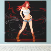 Daisy Dukes Model Wrapped Canvas Leinwanddruck (Insitu (Holzboden))
