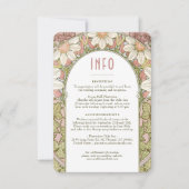 Daisy Dusty Pink Wedding Beilage INFO Art Nouveau Einladung (Vorderseite)