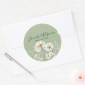 Daisy Earthy Sage & Botanical Greenery Runder Aufkleber (Umschlag)