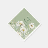 Daisy Earthy Sage & Botanical Greenery Wedding Serviette (Ecke)