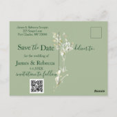 Daisy Earthy Sage & Botanical  Save the Date Postkarte (Rückseite)