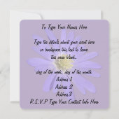 Daisy Einladungen Lila Daisy RSVP Card (Rückseite)