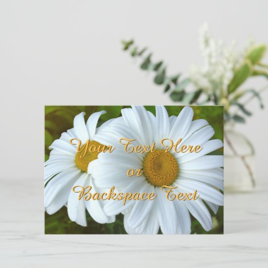 Daisy Einladungen Personalisierte Daisy RSVP Card (Stehend Vorderseite)
