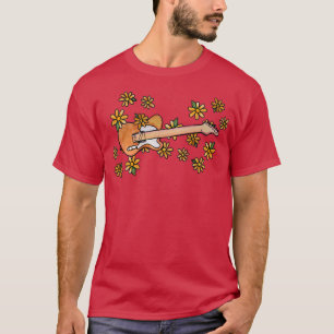 Daisy Electric Guitar Art lustig orange und gelb T-Shirt