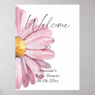 Daisy Elegant Willkommen - Baby-Dusche Party Poster