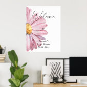 Daisy Elegant Willkommen - Baby-Dusche Party Poster (Heimbüro)