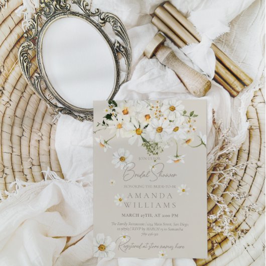 Daisy Elegante Wildblume Modernes Brautparty Einladung