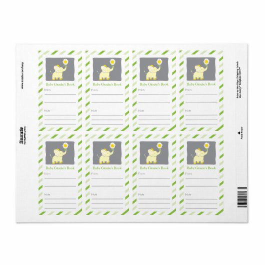 Daisy Elephant Buchzeichen (Vorne)