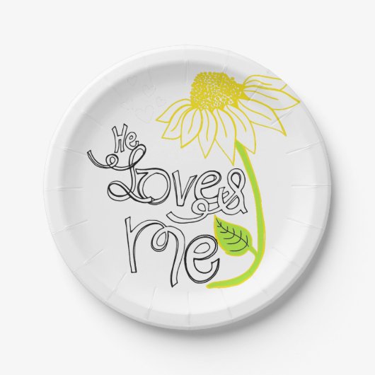 Daisy Er Liebe mir PapierTeller (Vorderseite)
