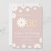 Daisy Erstgeburt Einladung Boho Retro Daisy (Vorderseite)